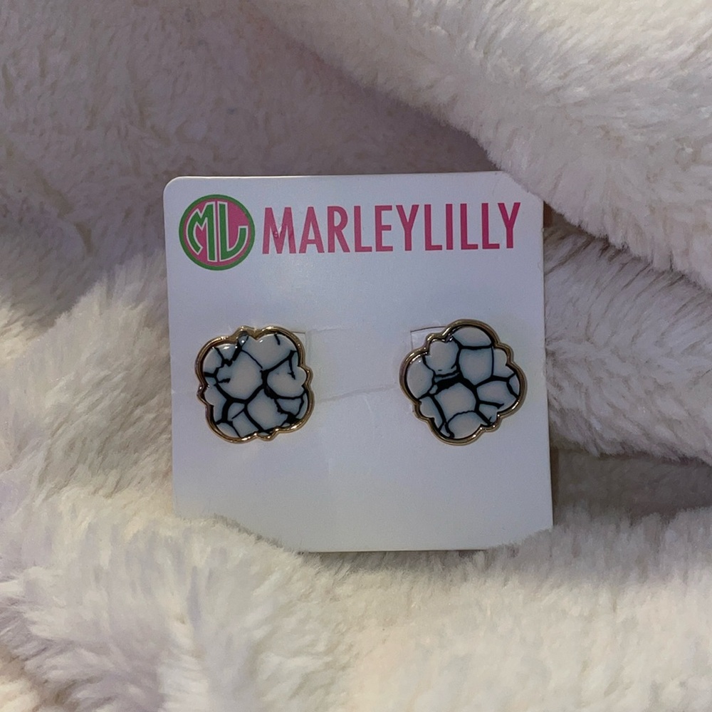 Marble square earrings